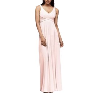 Davids Bridal Dress Gown Women's Size 14 Light Pink Full Length Floor Maxi Long